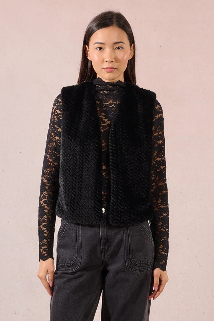 Black Sleeveless Jacket
