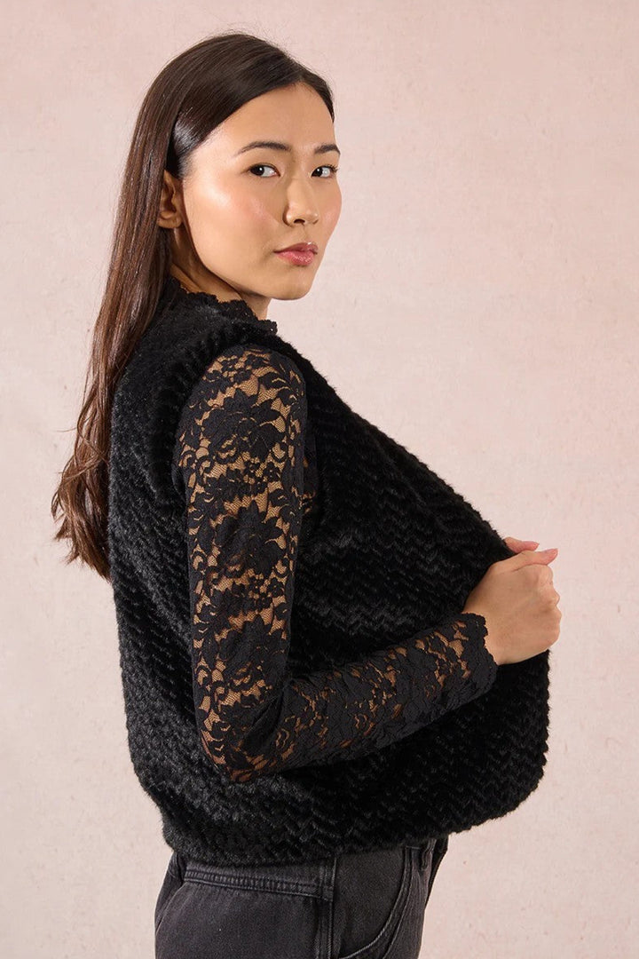 Black Sleeveless Jacket