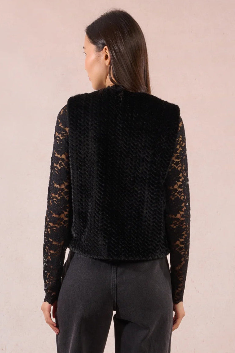 Black Sleeveless Jacket