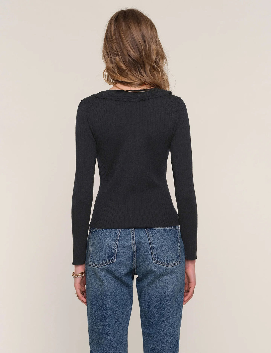 Black Soft Mélange Knit Yvette Cardigan