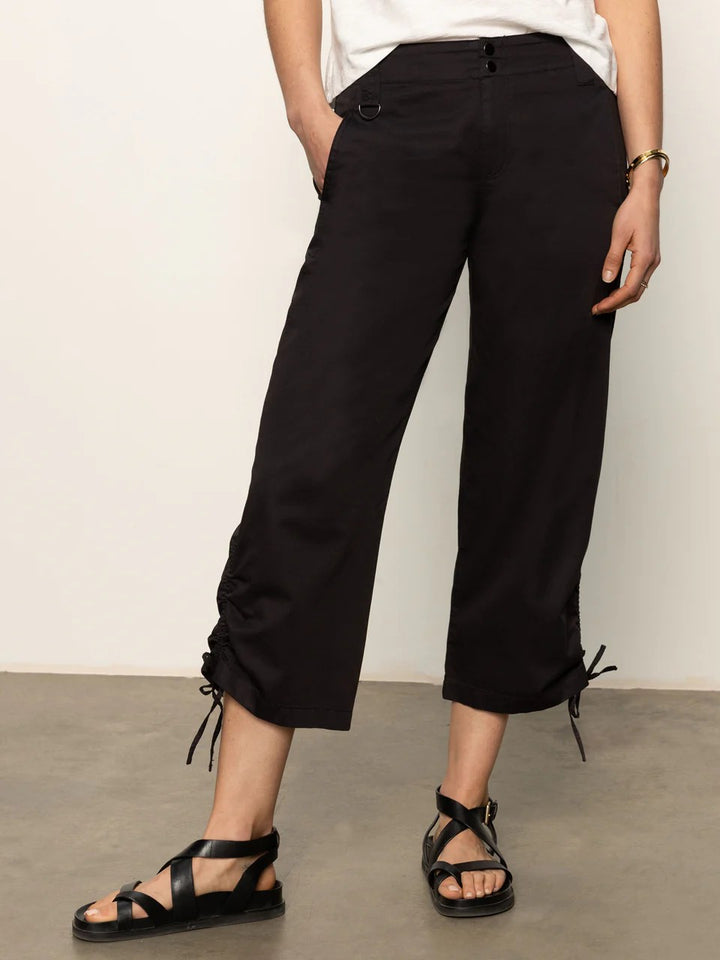 Black Utility High Rise Capri Pant