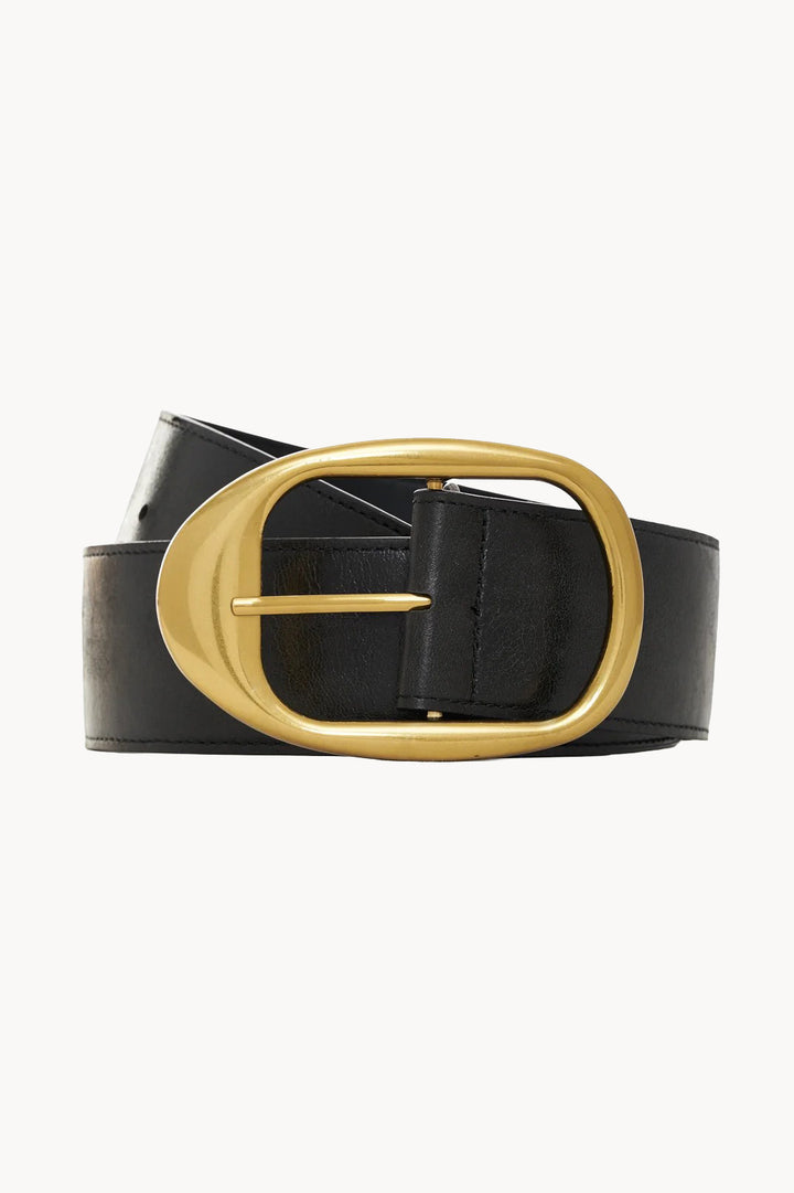 Black Wide Leather Belt