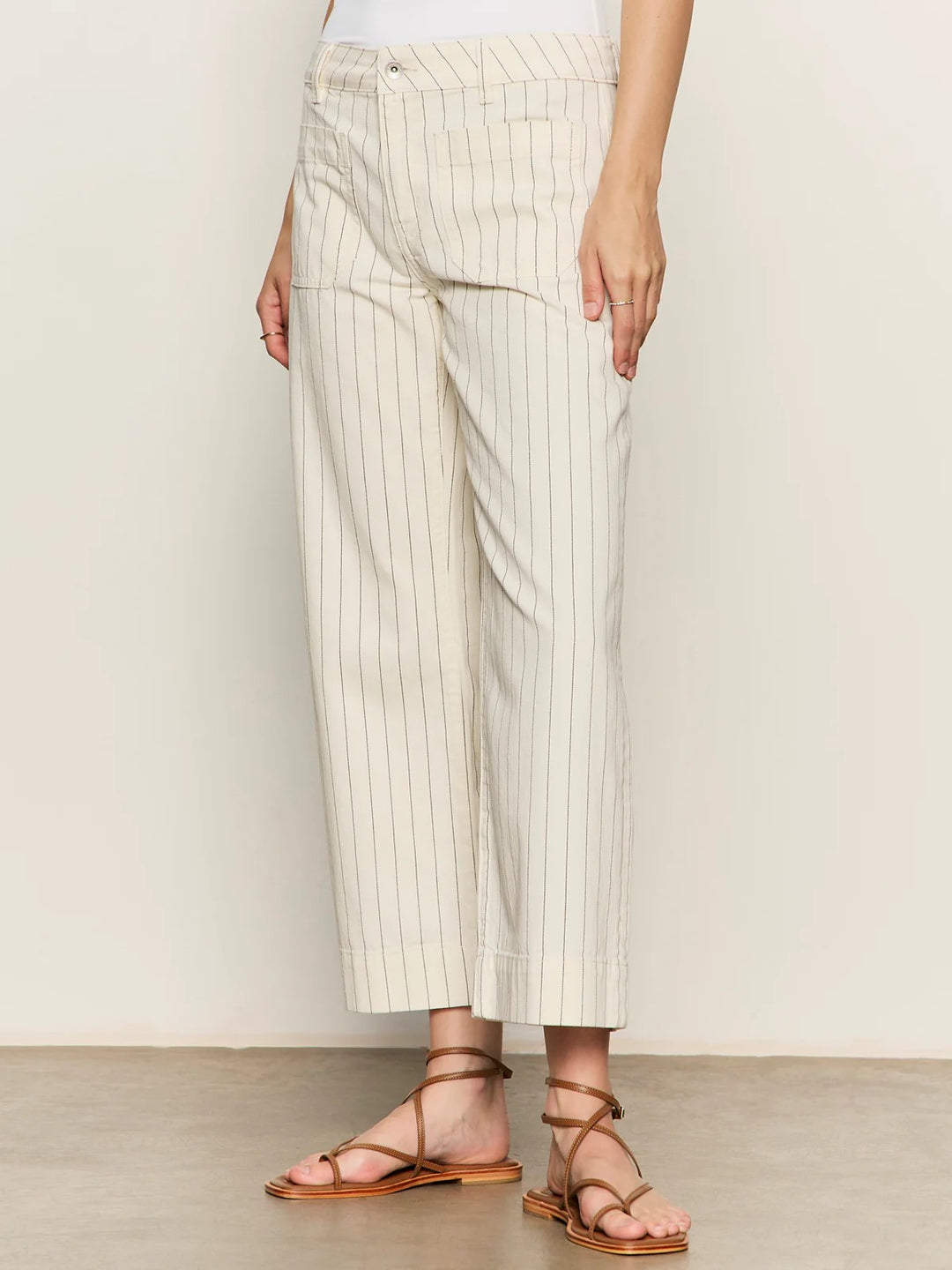 Bleached White Pinstripe The Marine Pant