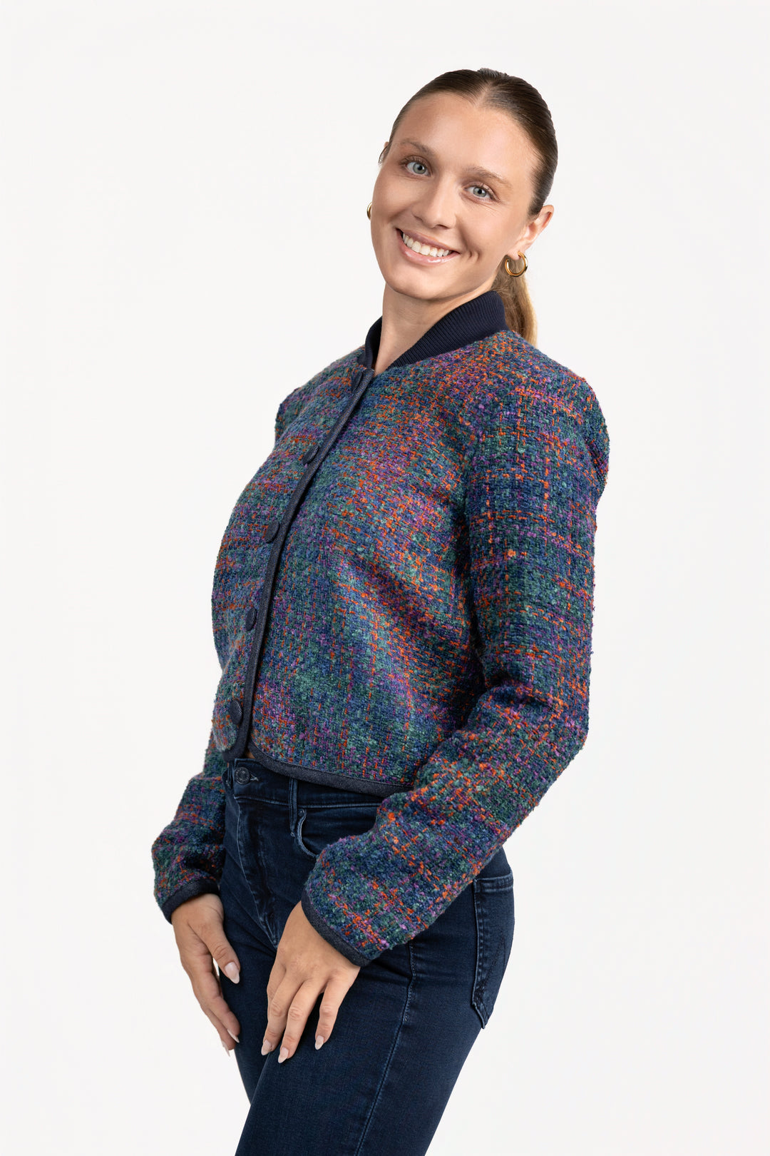 Navy Plaid Carlene Jacket