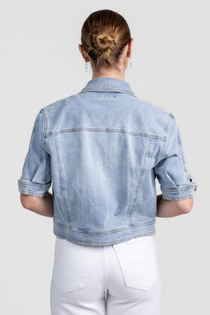 Blue Short Sleeve Denim Jacket