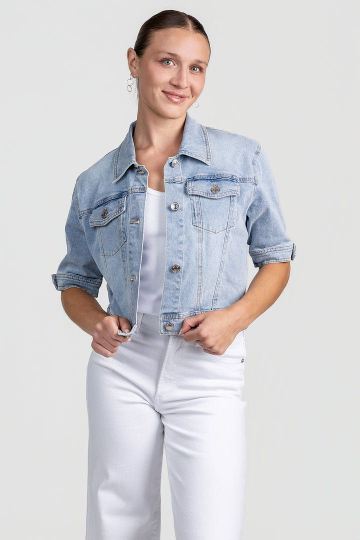 Blue Short Sleeve Denim Jacket