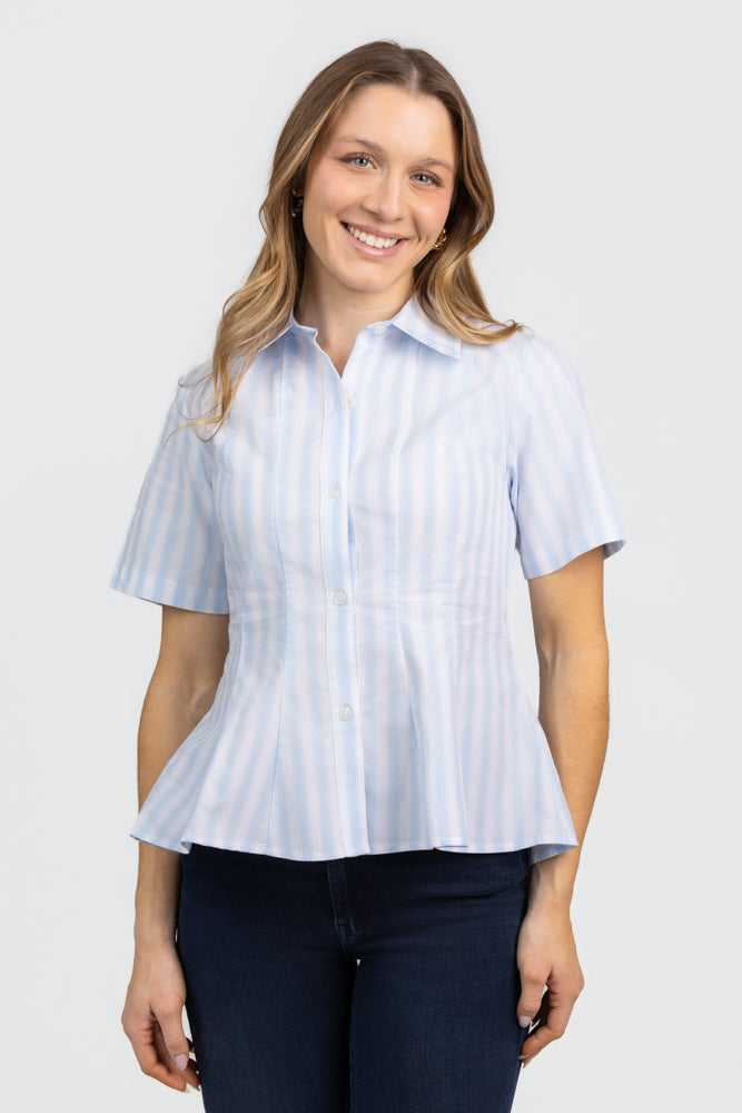 Blue White Stripe Porter Top