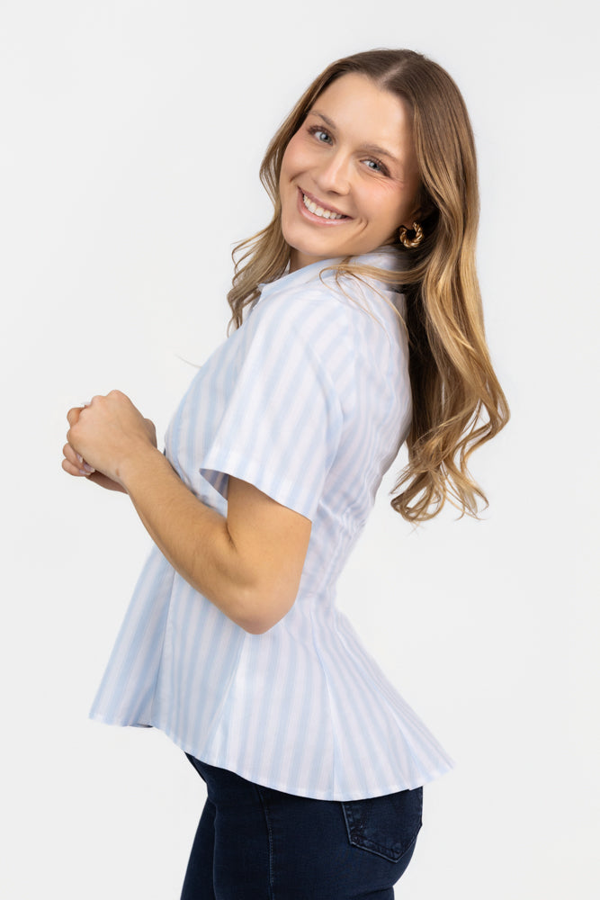 Blue White Stripe Porter Top
