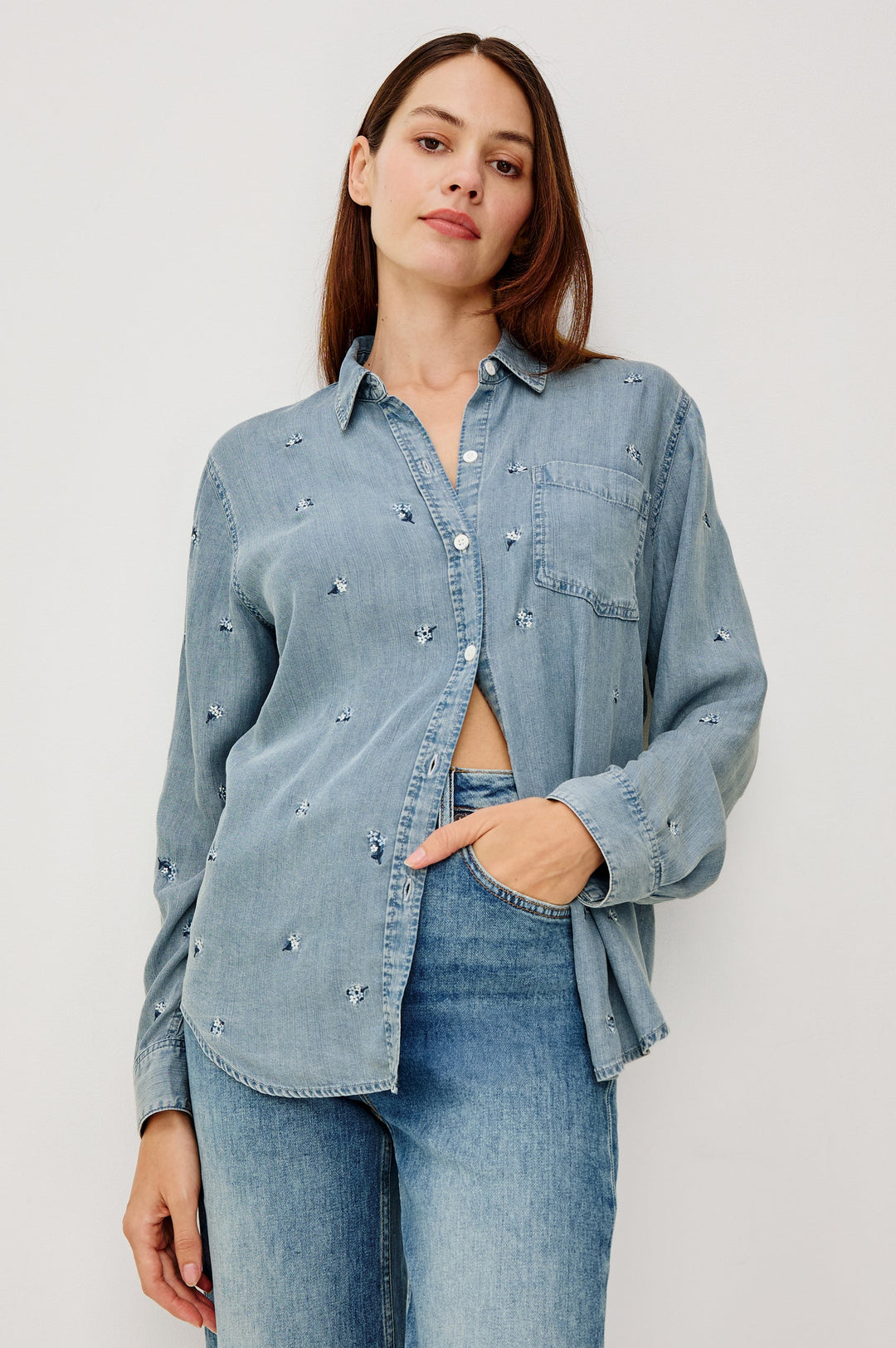 Blue Blossoms Ingrid Shirt