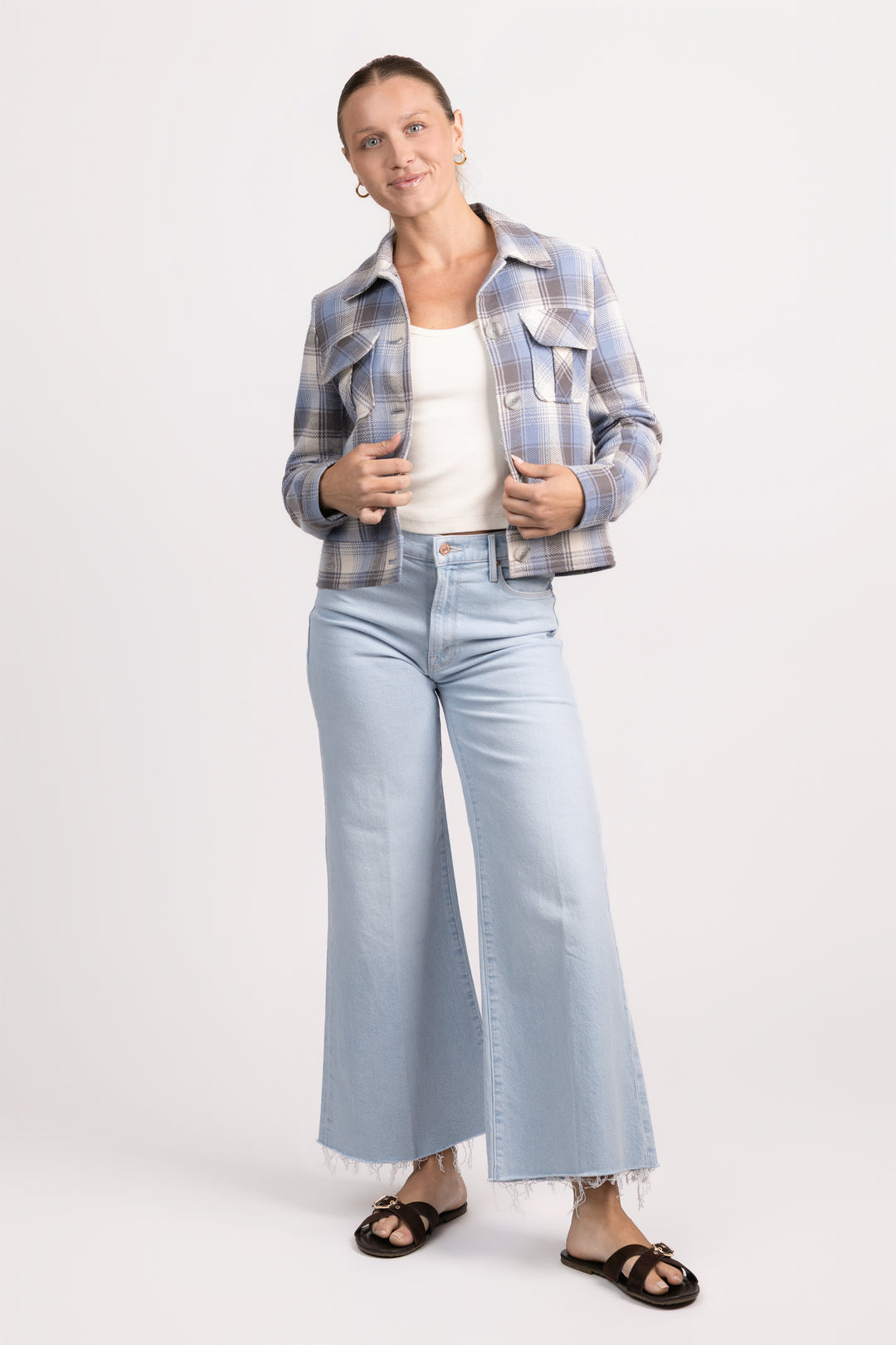 Blue Plaid Montana Cropped Jacket