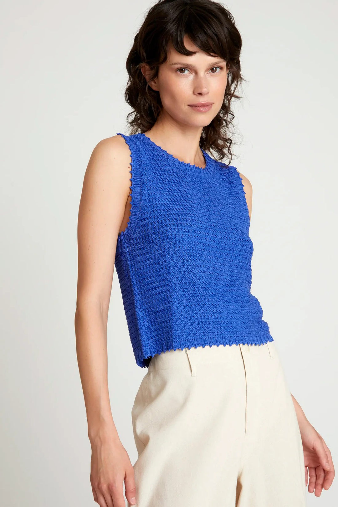Blue Waffle Tank Top