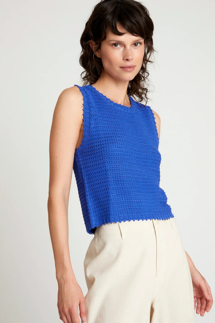 Blue Waffle Tank Top