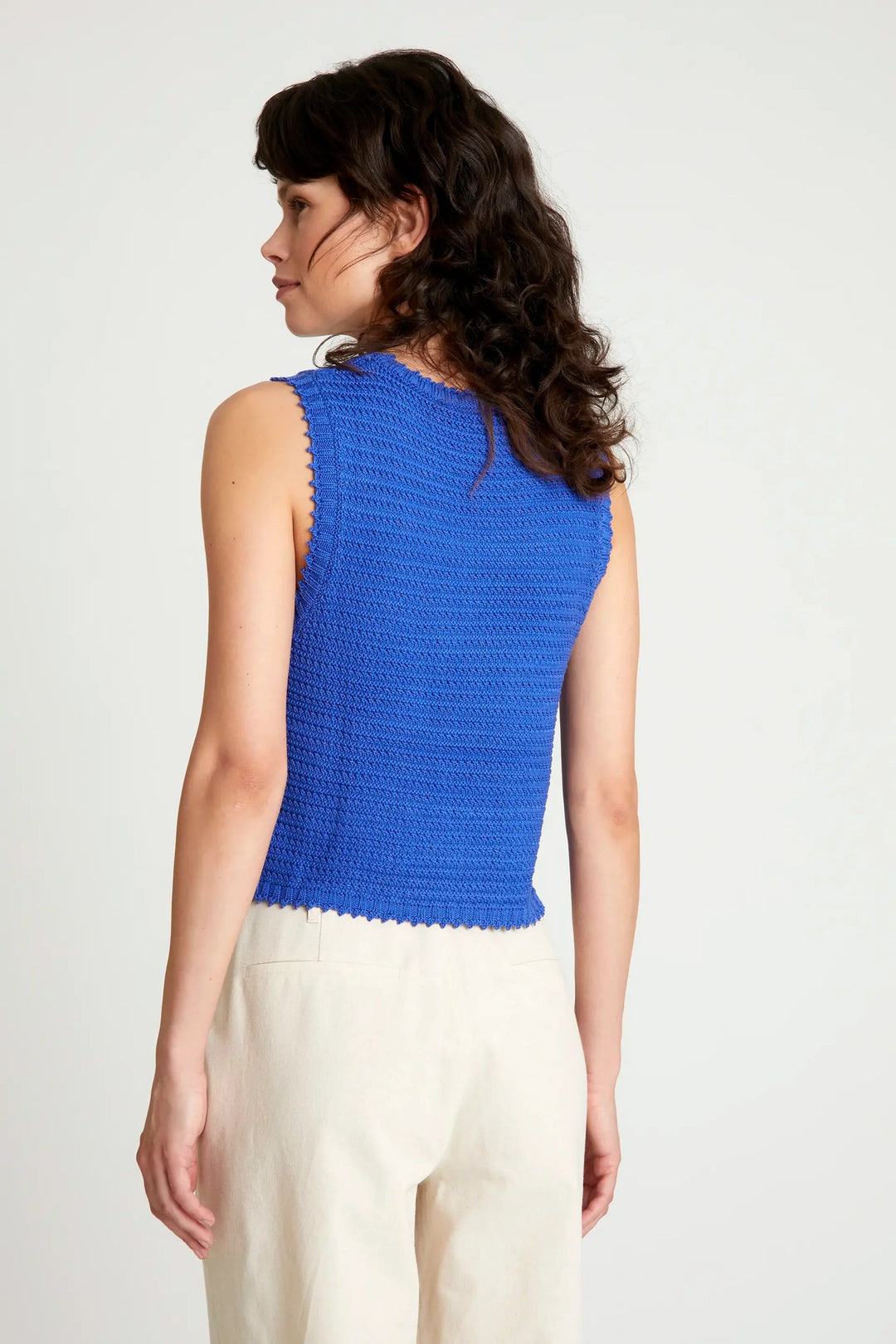 Blue Waffle Tank Top