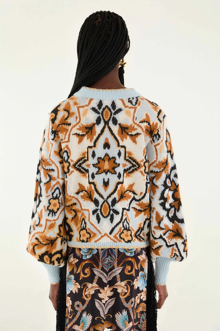 Blue Winter Tapestry Sweater