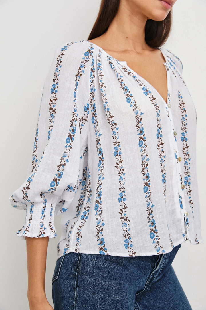 Bluebell Stripe Relaxed Fit Mariah Top