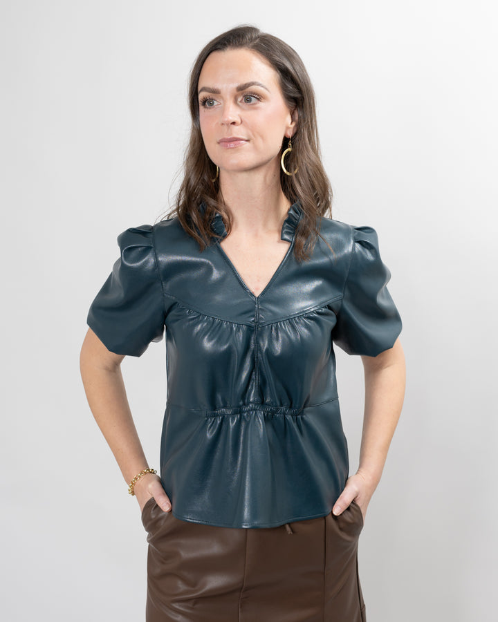 Bluestone Faux Leather Hunter Top