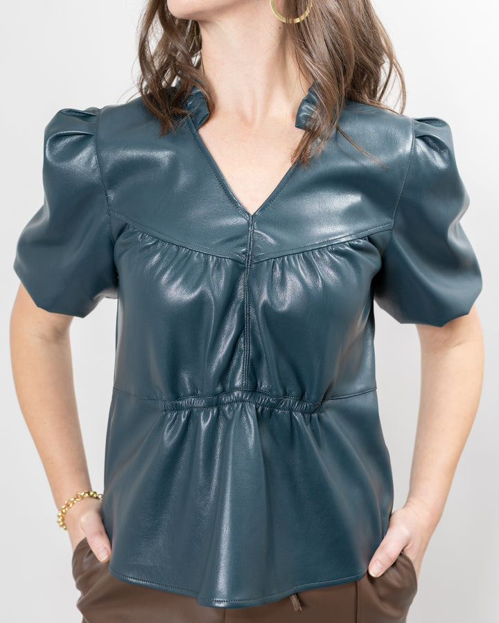 Bluestone Faux Leather Hunter Top