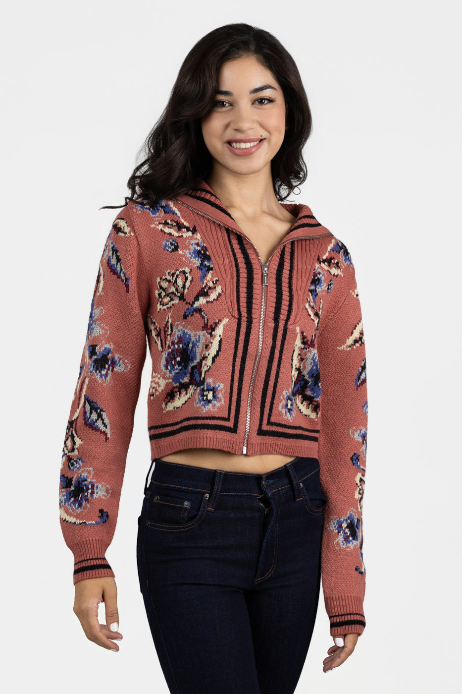 Blush Pink Floral Beauty Tapestry Cardigan