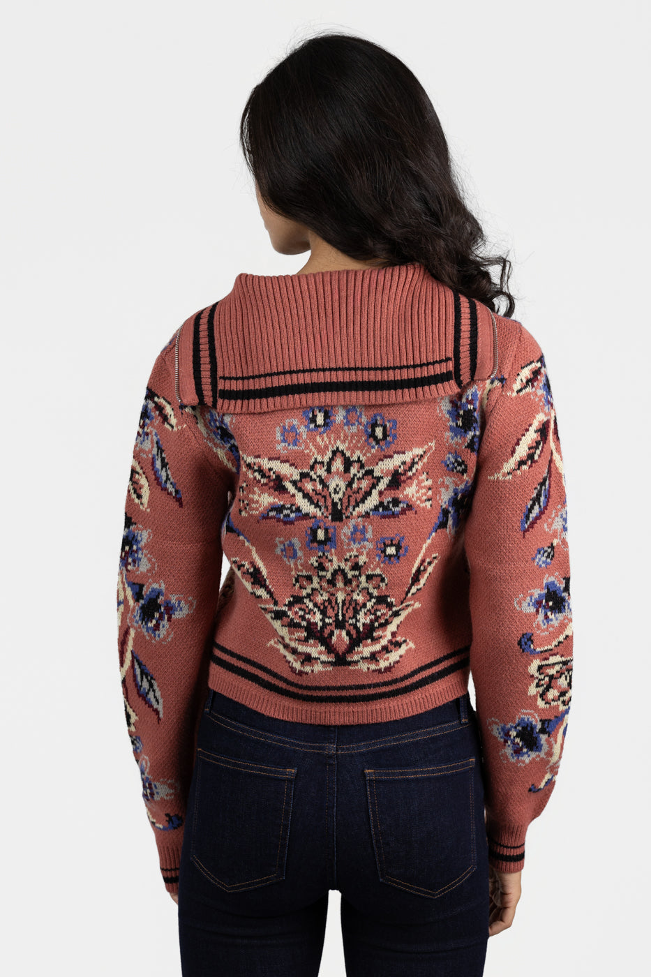 Blush Pink Floral Beauty Tapestry Cardigan