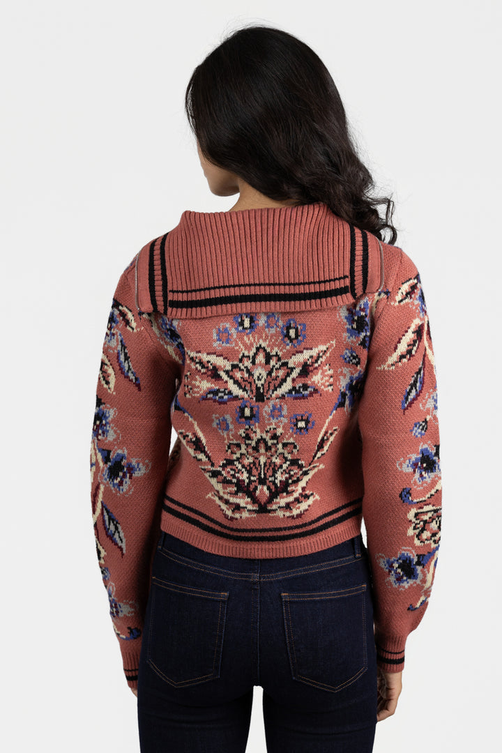 Blush Pink Floral Beauty Tapestry Cardigan