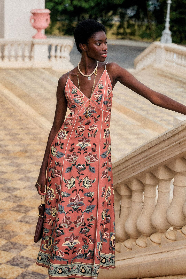 Blush Pink Floral Beauty Tapestry Dress