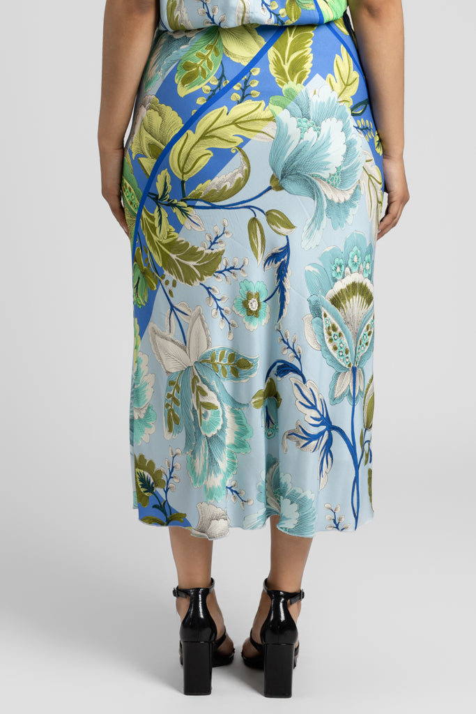 Botanical Scarf Print Mia Bias Skirt