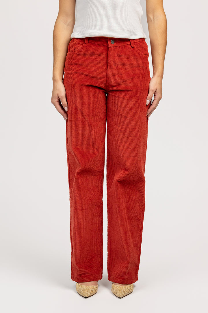 Brick Red Straight Leg Pant