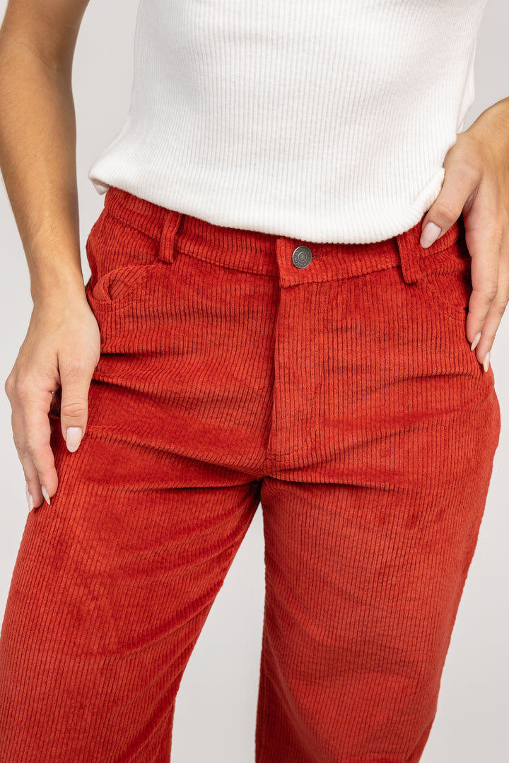 Brick Red Straight Leg Pant