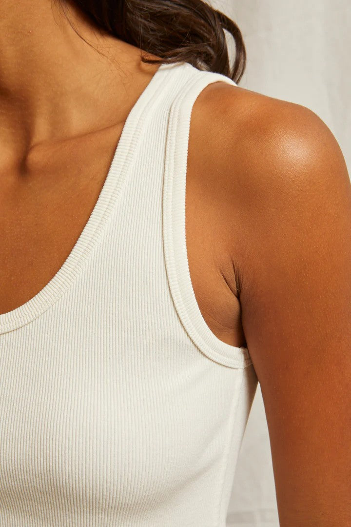Bright Ivory Structured Blondie Tank
