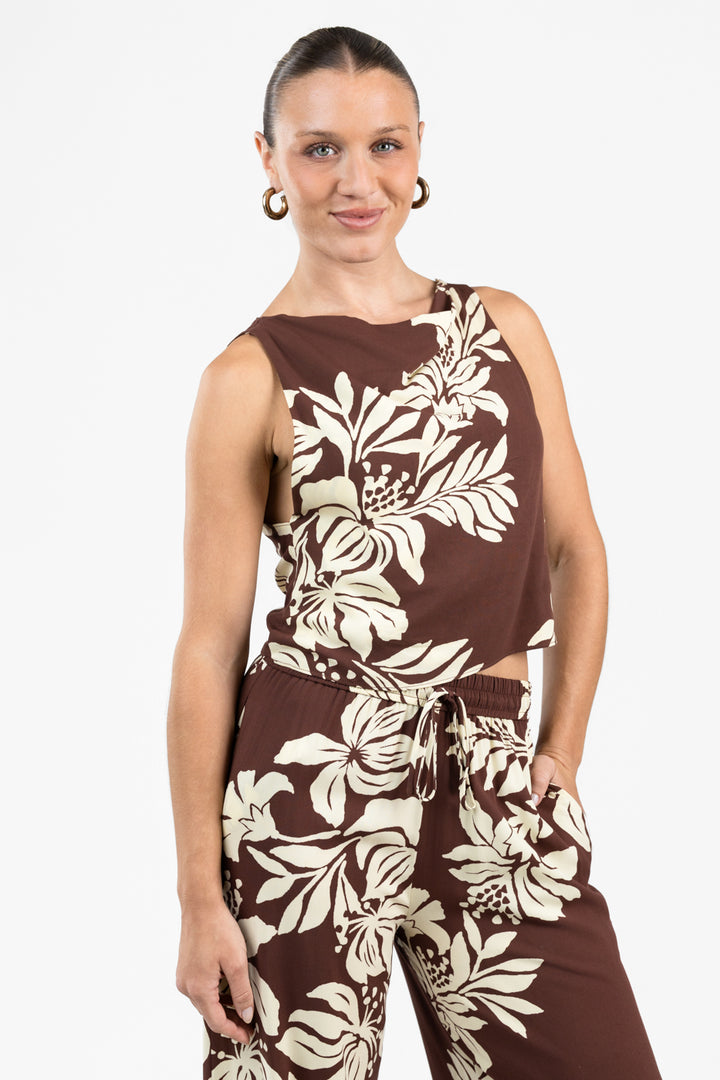 Brown Bela Floral Top