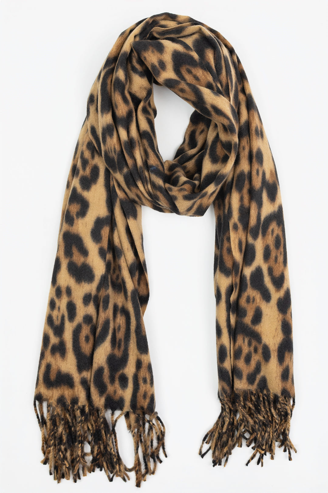 Brown Black Animal Print Scarf