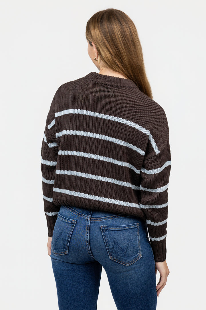 Brown Blue Stripe Luca Sweater