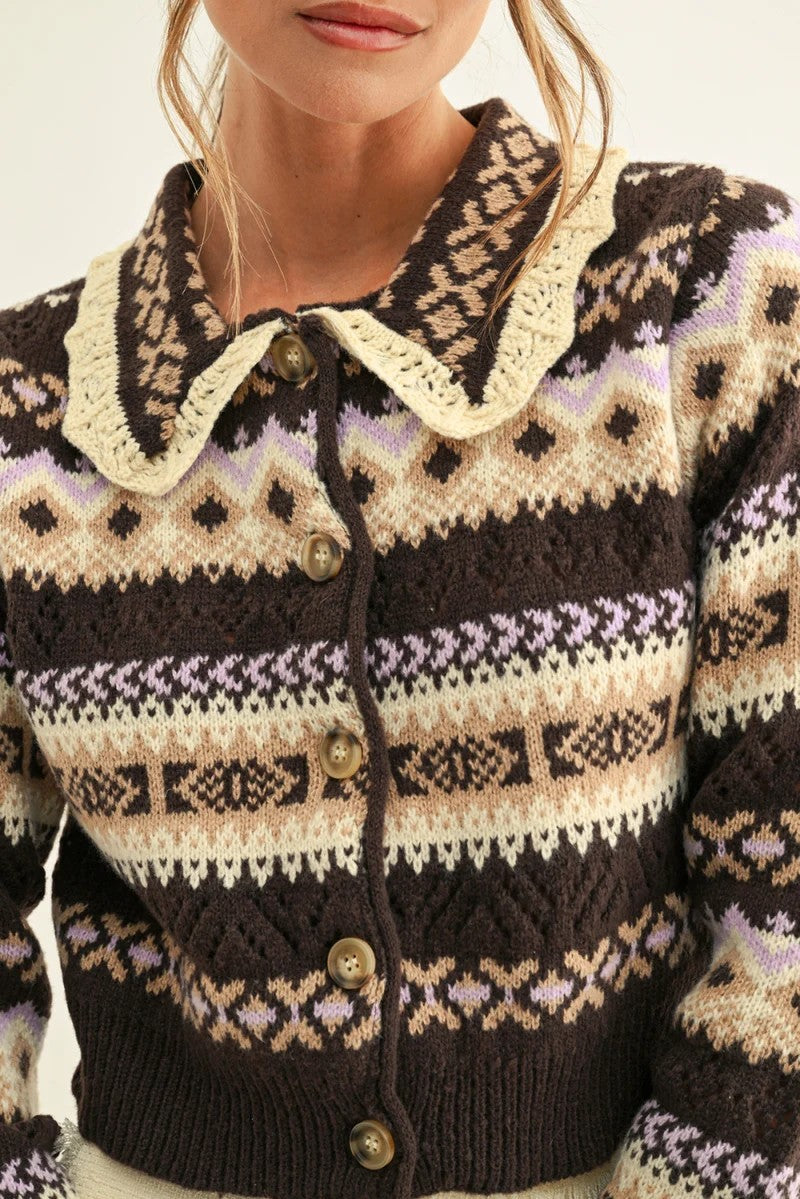 Brown Multi Lena Cardigan