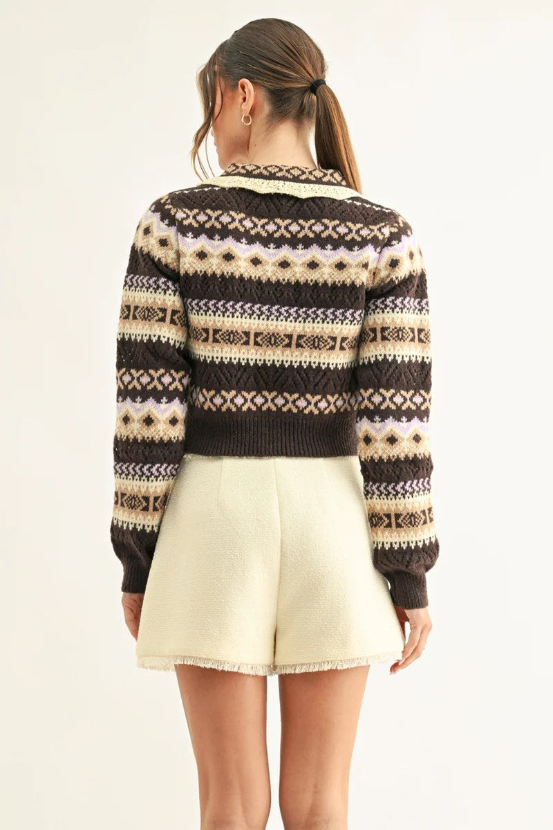Brown Multi Lena Cardigan