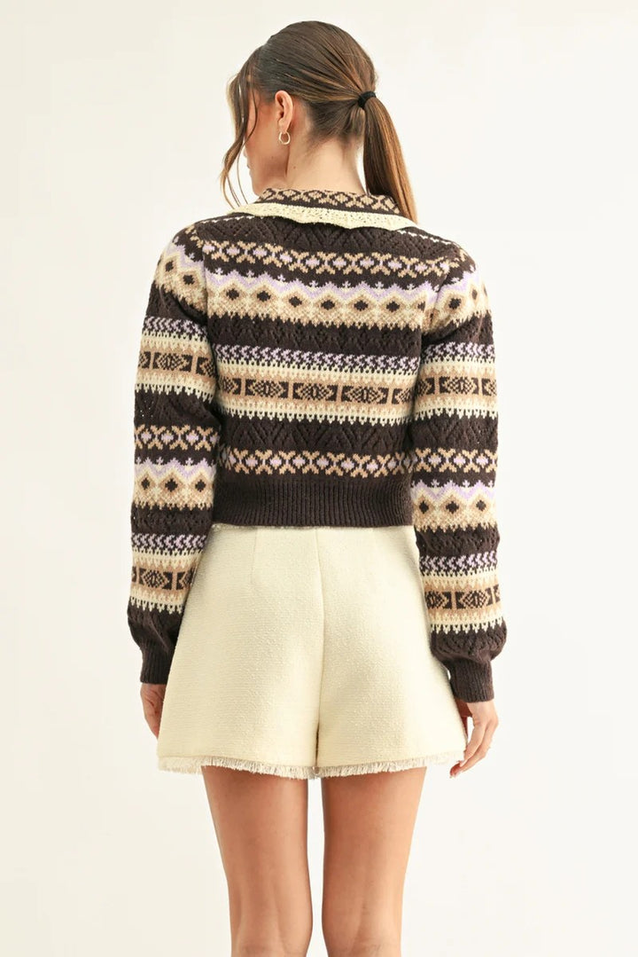 Brown Multi Lena Cardigan