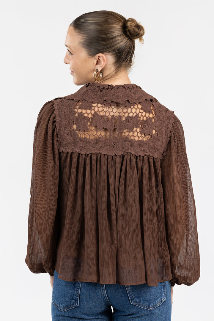 Brown Relaxed Fit Blouse