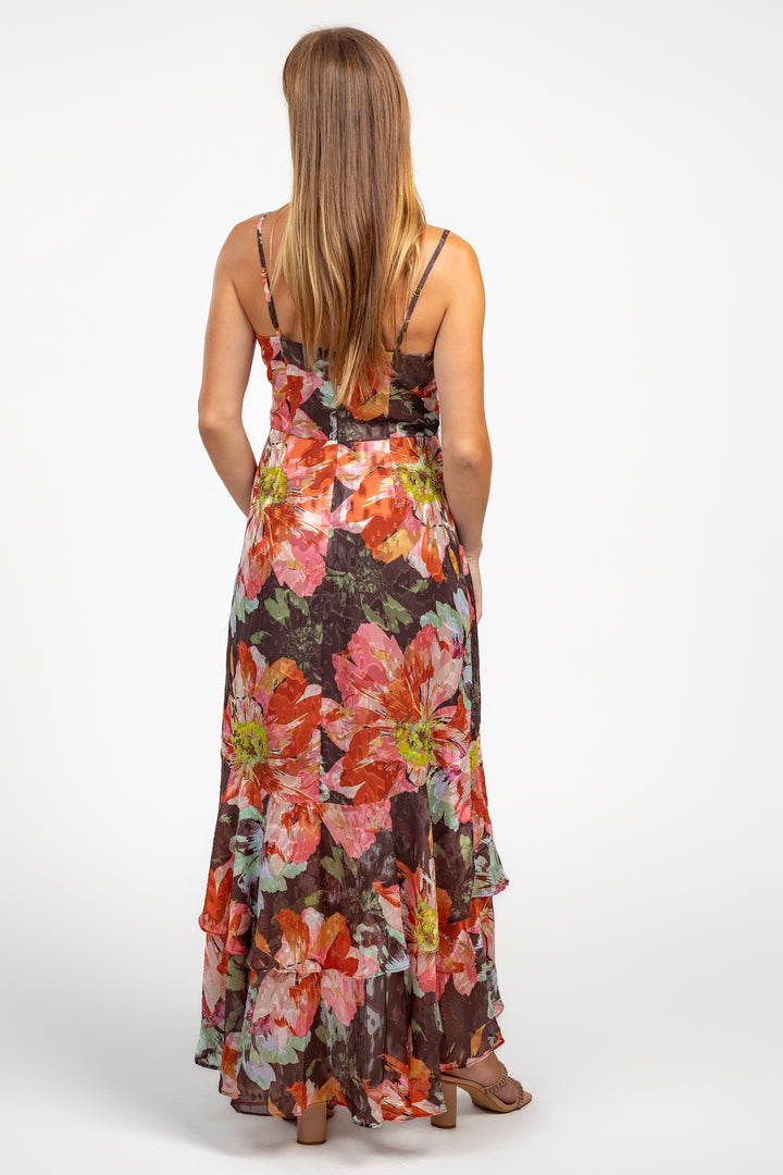 Brown Vintage Floral Royce Dress