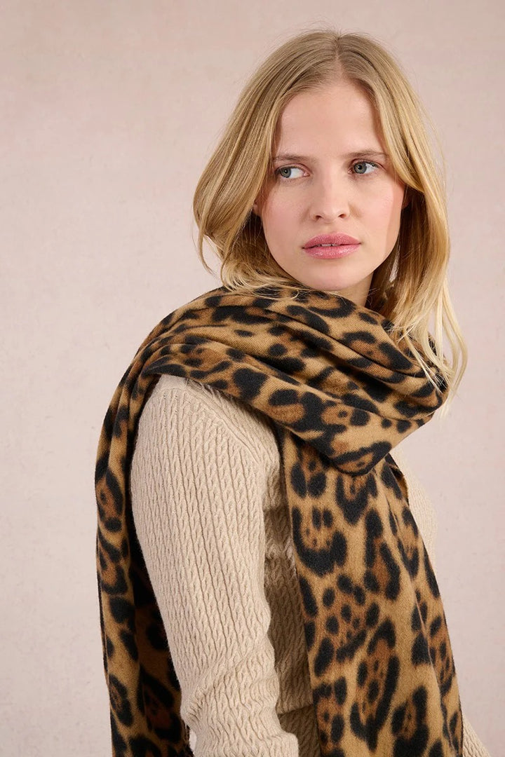 Brown Black Animal Print Scarf