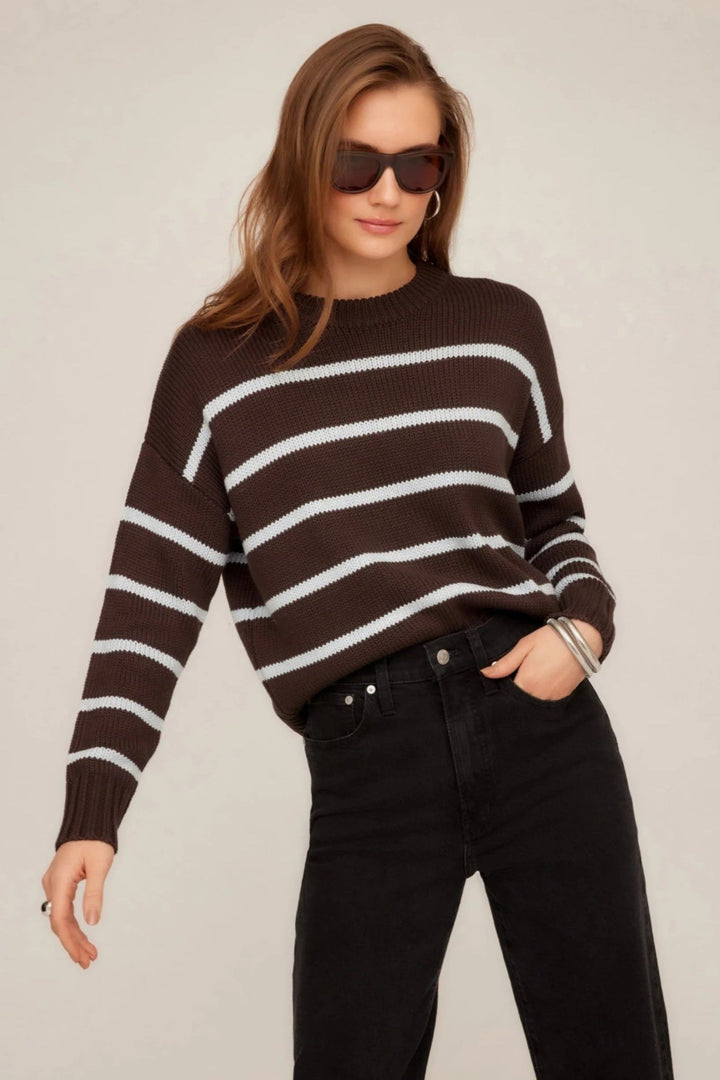 Brown Blue Stripe Luca Sweater