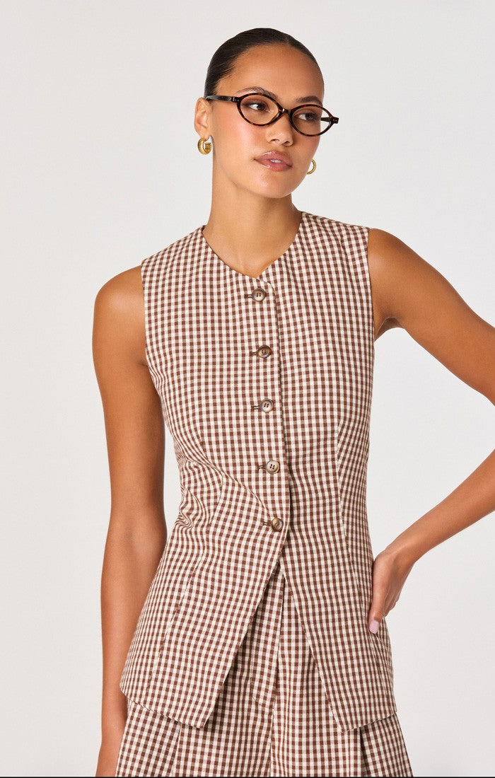 Brown Checker Karan Vest