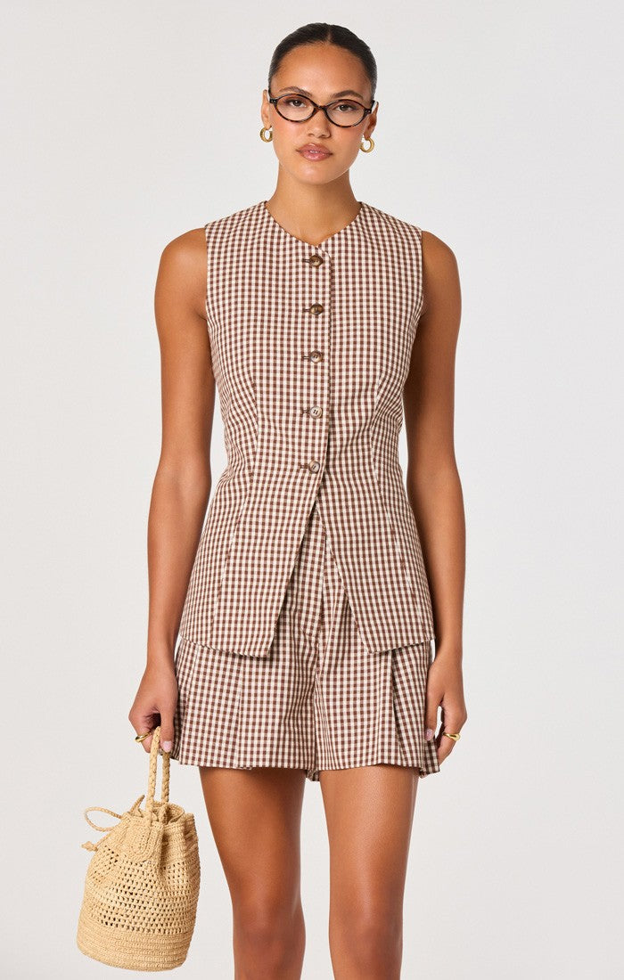 Brown Checker Karan Vest