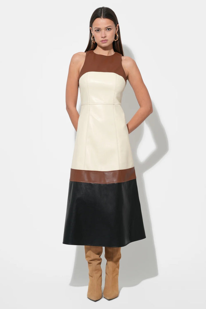 Brown Multi Caspia Midi Dress