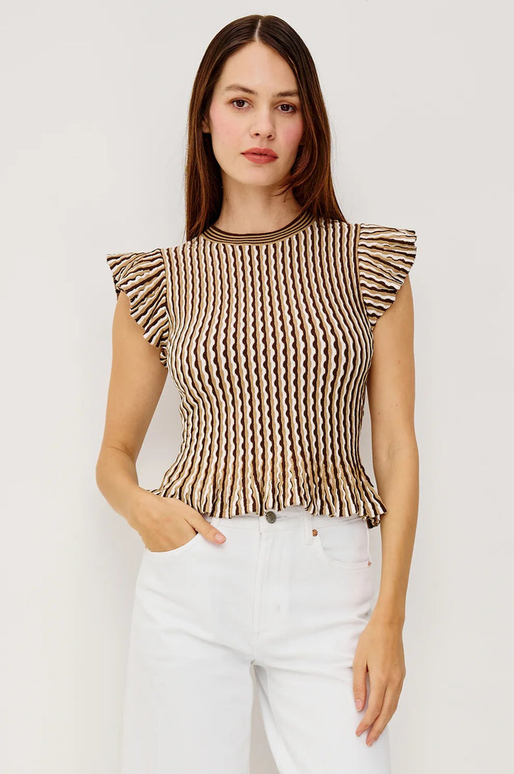 Brown Stripe Bryn Top