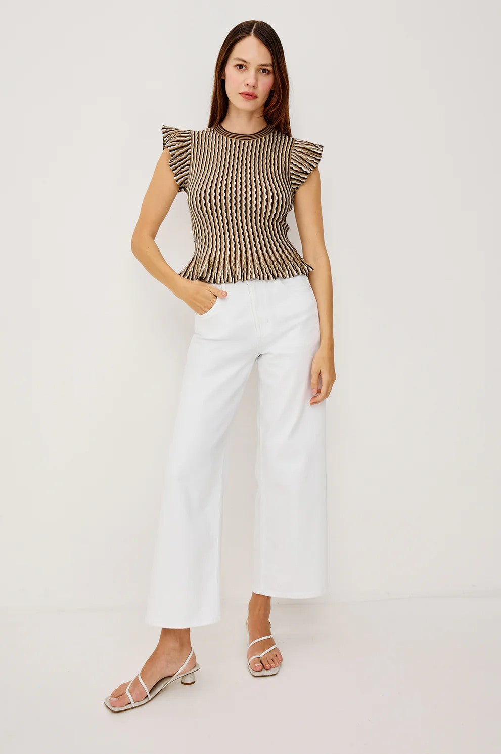 Brown Stripe Bryn Top