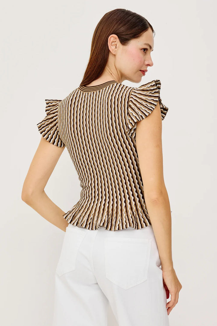 Brown Stripe Bryn Top