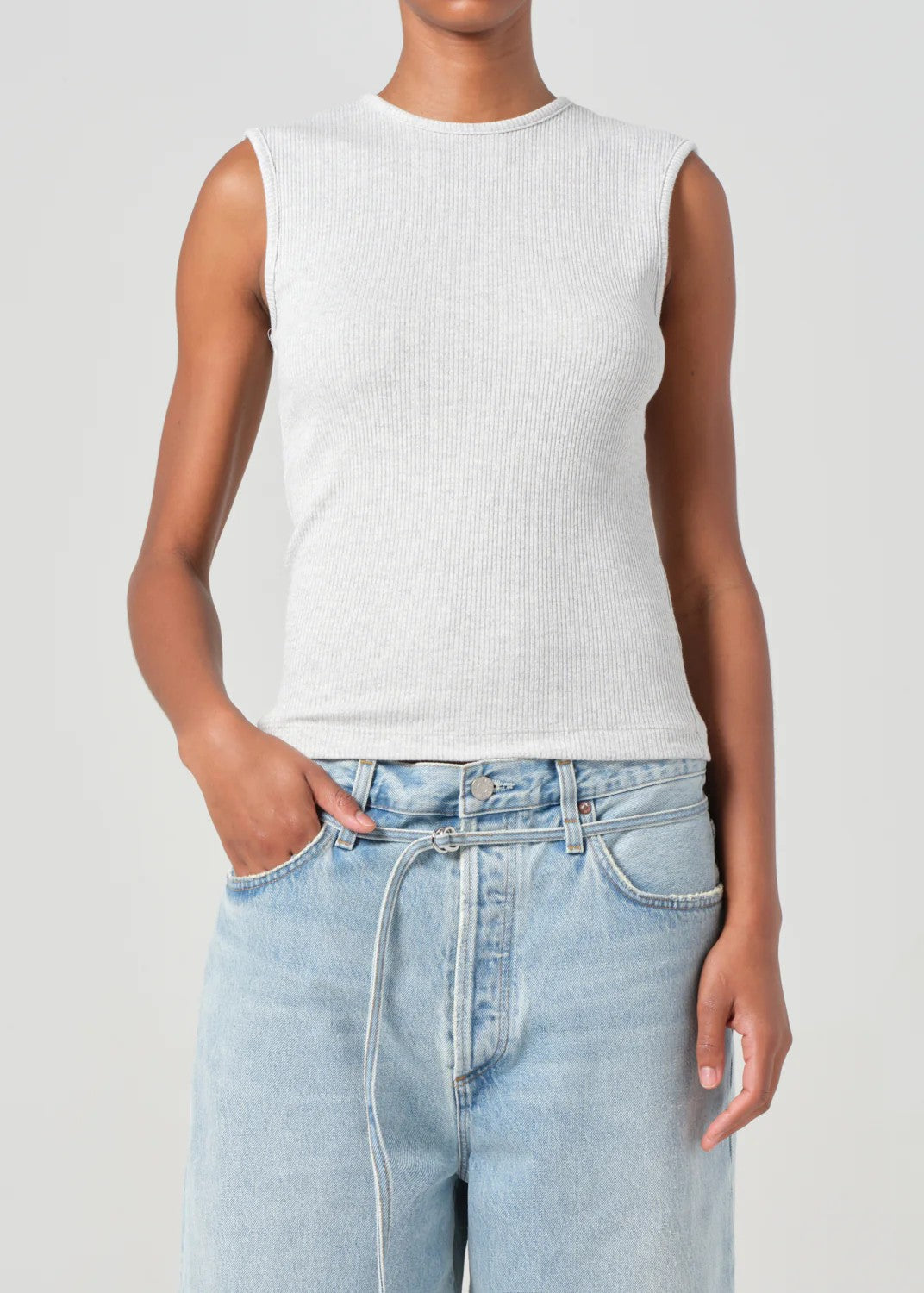 Brushed Grey Heather Binx Tank Top