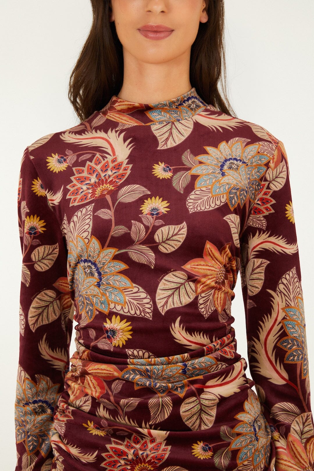 Burgundy Delhi Floral Blouse