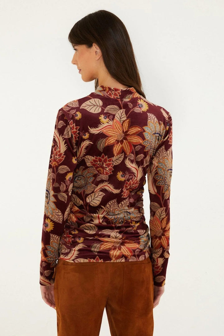 Burgundy Delhi Floral Blouse