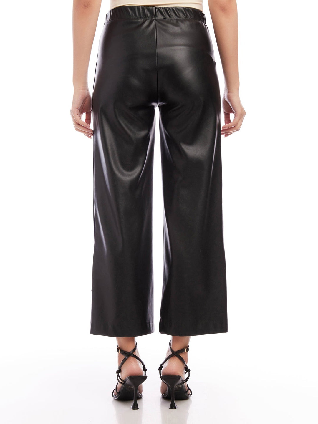 Buttoned Up Black Faux Leather Trousers