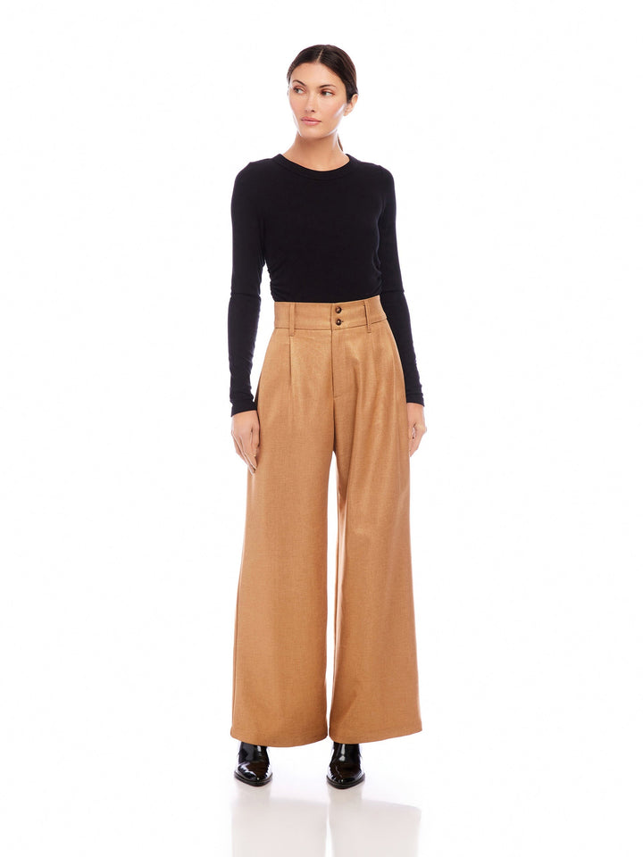 Camel Shimmer Wide Leg Sadie Pant